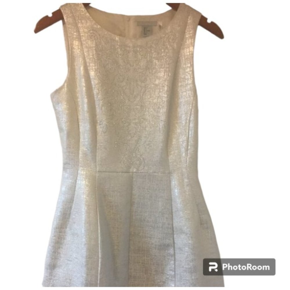 H&M Sequin Mini Dress in Silver White color